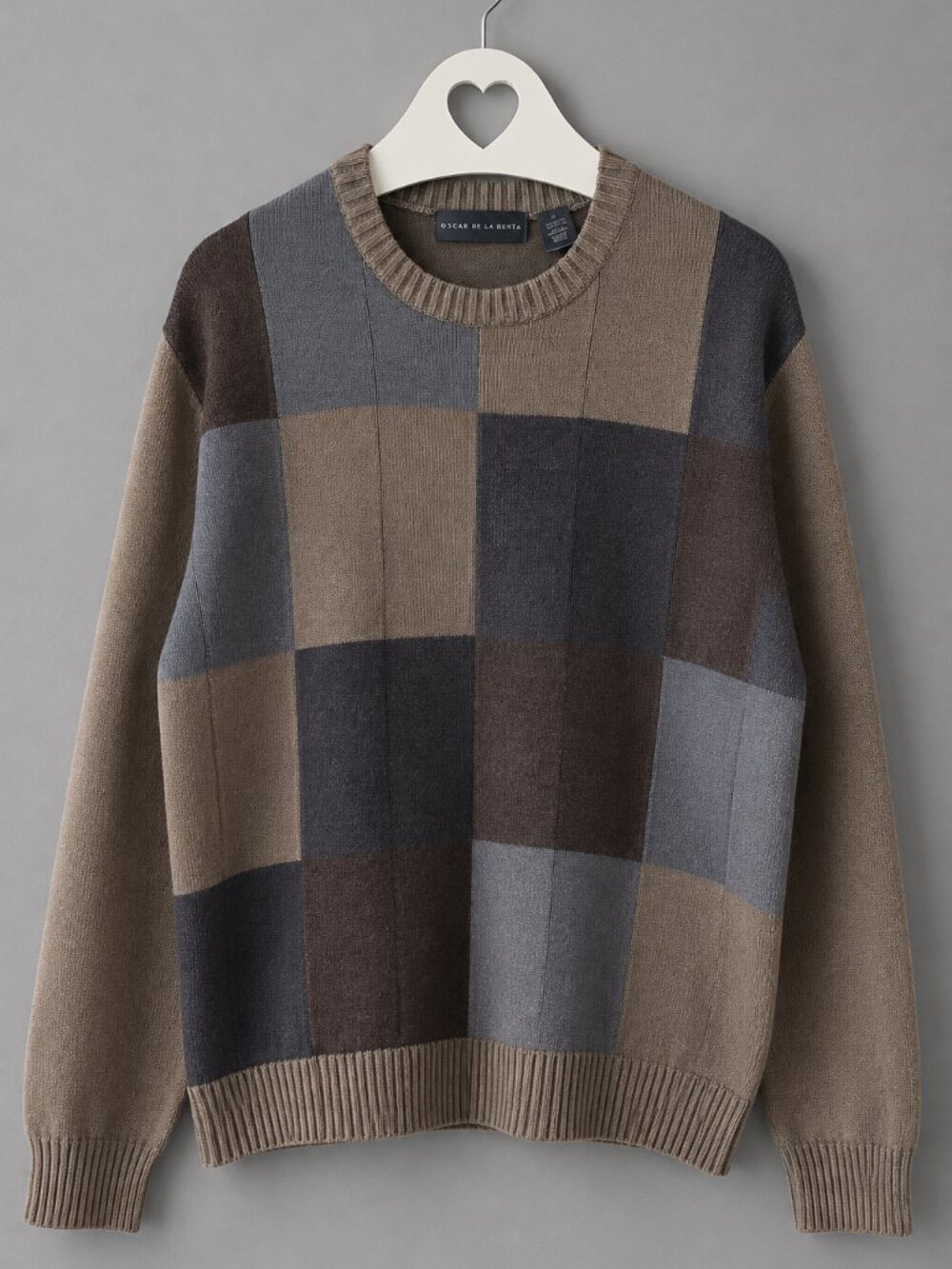 EUC Oscar de la Renta Men’s Cotton Patchwork Crewneck Sweater XL